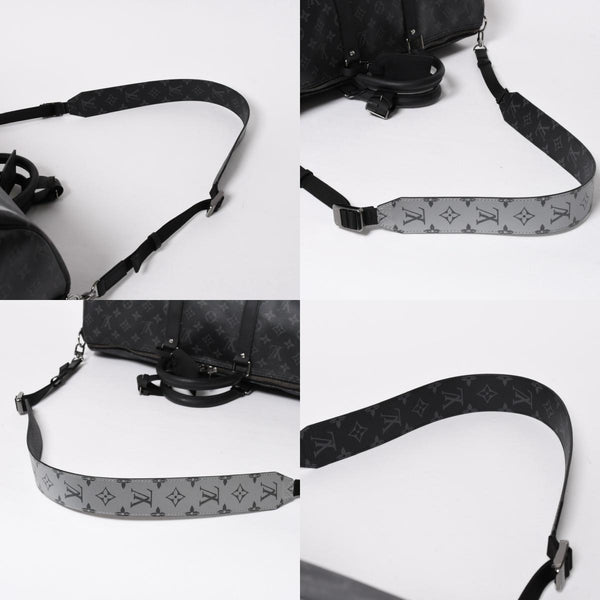 極美品 LOUIS VUITTON ルイヴィトン ボストンバッグ ハンドバッグ キーポルバンドリエール50 M43817 モノグラムエクリプス スピリット ブラック シルバー金具 2WAY 中古 4a008423