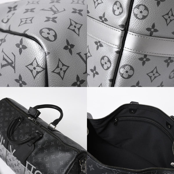 極美品 LOUIS VUITTON ルイヴィトン ボストンバッグ ハンドバッグ キーポルバンドリエール50 M43817 モノグラムエクリプス スピリット ブラック シルバー金具 2WAY 中古 4a008423