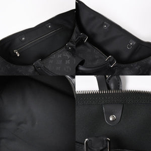 極美品 LOUIS VUITTON ルイヴィトン ボストンバッグ ハンドバッグ キーポルバンドリエール50 M43817 モノグラムエクリプス スピリット ブラック シルバー金具 2WAY 中古 4a008423