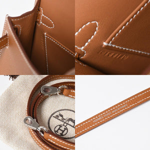 新品未使用品 HERMES エルメス ミニケリー2 Mini Kelly2 G刻印 ミニハンドバッグ ゴールド シルバー金具 外縫い 2WAY 中古 4a008359