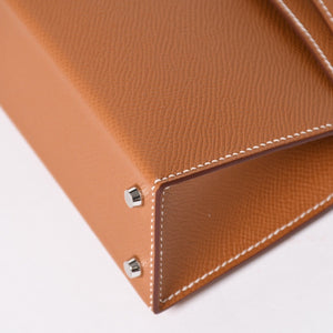 新品未使用品 HERMES エルメス ミニケリー2 Mini Kelly2 G刻印 ミニハンドバッグ ゴールド シルバー金具 外縫い 2WAY 中古 4a008359