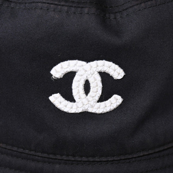 CHANEL シャネル ココマーク M24C バケットハット リバーシブル ココマーク コットン ブラック マルチカラー 美品 中古 4a008303