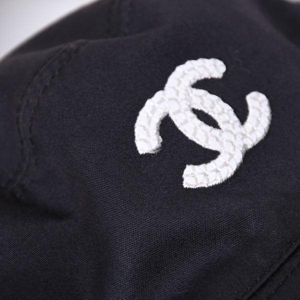 CHANEL シャネル ココマーク M24C バケットハット リバーシブル ココマーク コットン ブラック マルチカラー 美品 中古 4a008303
