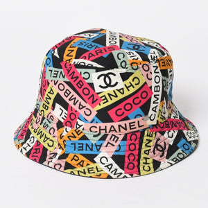 CHANEL シャネル ココマーク M24C バケットハット リバーシブル ココマーク コットン ブラック マルチカラー 美品 中古 4a008303