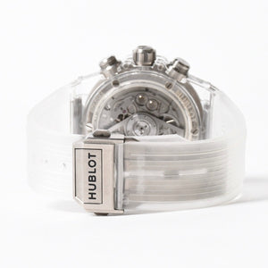 新品同様 HUBLOT ウブロ クリスタル ウニコ サファイア バゲット 411.JX.4802.RT.1904 中古 4a007918