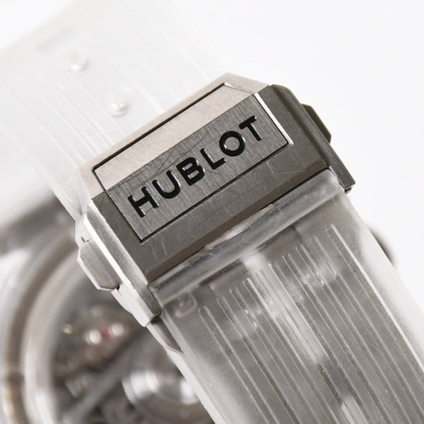 新品同様 HUBLOT ウブロ クリスタル ウニコ サファイア バゲット 411.JX.4802.RT.1904 中古 4a007918