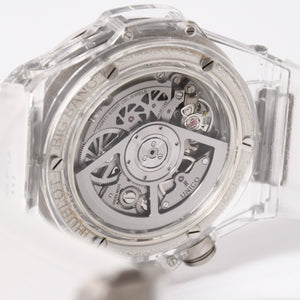 新品同様 HUBLOT ウブロ クリスタル ウニコ サファイア バゲット 411.JX.4802.RT.1904 中古 4a007918