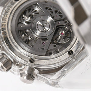 新品同様 HUBLOT ウブロ クリスタル ウニコ サファイア バゲット 411.JX.4802.RT.1904 中古 4a007918