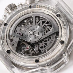 新品同様 HUBLOT ウブロ クリスタル ウニコ サファイア バゲット 411.JX.4802.RT.1904 中古 4a007918