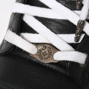 Like new short tongue Rick Owens × CHROME HEARTS Geobasket sneakers size 42 black white used 4a008363