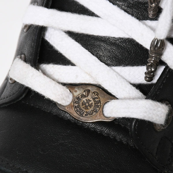 Like new short tongue Rick Owens × CHROME HEARTS Geobasket sneakers size 42 black white used 4a008363