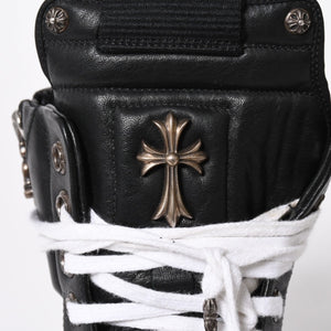 Like new short tongue Rick Owens × CHROME HEARTS Geobasket sneakers size 42 black white used 4a008363