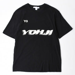 極美品 Y-3 ワイスリー U GRAPHIC SS TEE HT4730 Mサイズ ブラック ラバープリント YOHJI YAMAMOTO ヨウジヤマモト アディダス 中古 4a007822
