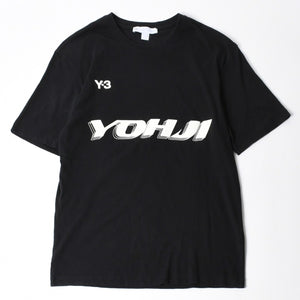 極美品 Y-3 ワイスリー U GRAPHIC SS TEE HT4730 Mサイズ ブラック ラバープリント YOHJI YAMAMOTO ヨウジヤマモト アディダス 中古 4a007822
