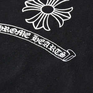 極美品 CHROME HEARTS クロムハーツ レディースプリントTシャツ Mサイズ CHプラス ヴァインダガー スクロールラベル ブラック 中古 4a008311