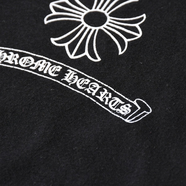 極美品 CHROME HEARTS クロムハーツ レディースプリントTシャツ Mサイズ CHプラス ヴァインダガー スクロールラベル ブラック 中古 4a008311