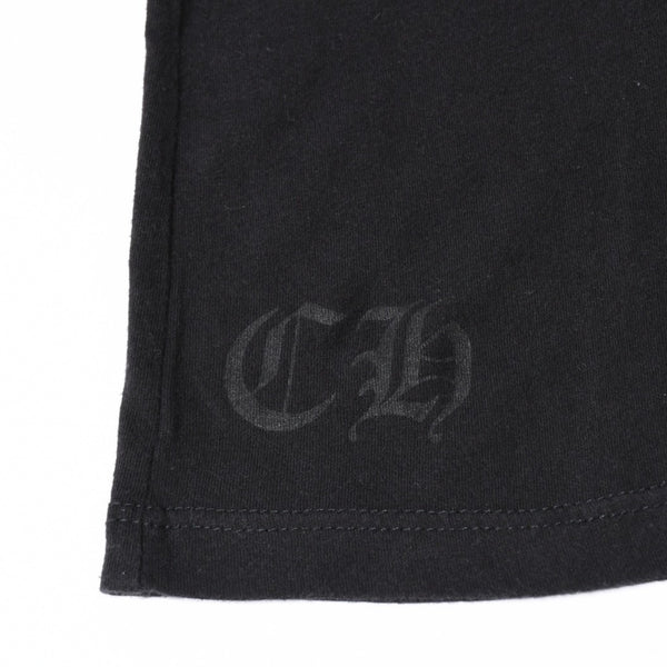 極美品 CHROME HEARTS クロムハーツ レディースプリントTシャツ Mサイズ CHプラス ヴァインダガー スクロールラベル ブラック 中古 4a008311