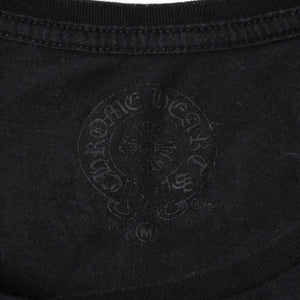 極美品 CHROME HEARTS クロムハーツ レディースプリントTシャツ Mサイズ CHプラス ヴァインダガー スクロールラベル ブラック 中古 4a008311