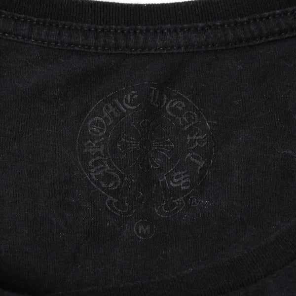 極美品 CHROME HEARTS クロムハーツ レディースプリントTシャツ Mサイズ CHプラス ヴァインダガー スクロールラベル ブラック 中古 4a008311