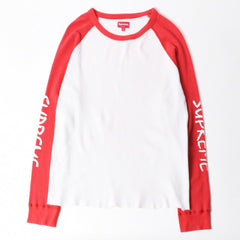 極美品 SUPREME シュプリーム 14AW Shield Waffle Thermal シールド ワッフル サーマル ロゴプリント サイズM 中古 4a008295