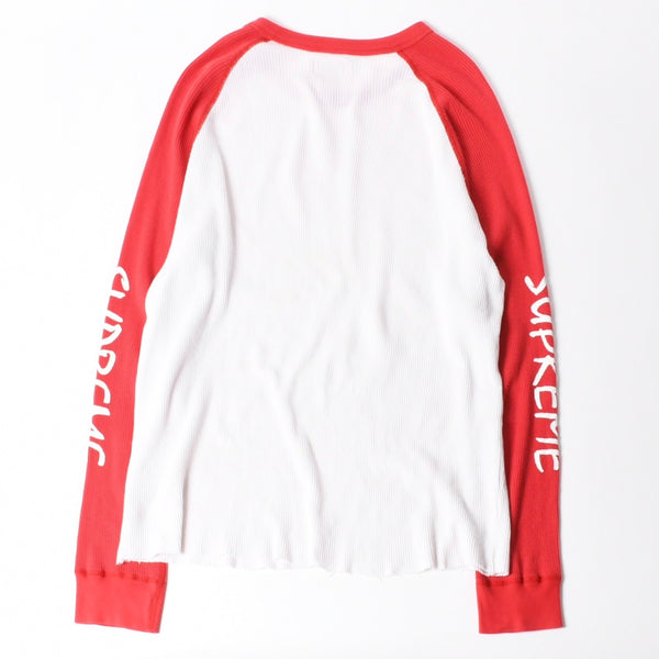 極美品 SUPREME シュプリーム 14AW Shield Waffle Thermal シールド ワッフル サーマル ロゴプリント サイズM 中古 4a008295