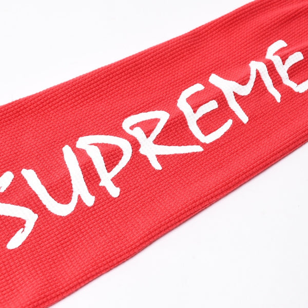 極美品 SUPREME シュプリーム 14AW Shield Waffle Thermal シールド ワッフル サーマル ロゴプリント サイズM 中古 4a008295