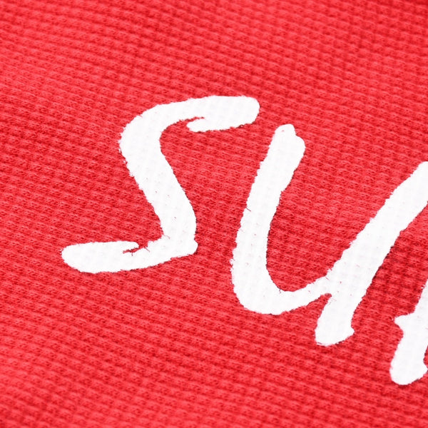 極美品 SUPREME シュプリーム 14AW Shield Waffle Thermal シールド ワッフル サーマル ロゴプリント サイズM 中古 4a008295