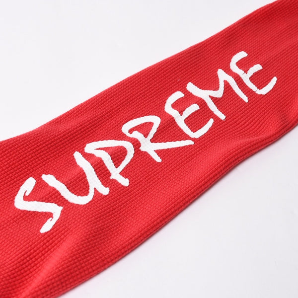 極美品 SUPREME シュプリーム 14AW Shield Waffle Thermal シールド ワッフル サーマル ロゴプリント サイズM 中古 4a008295