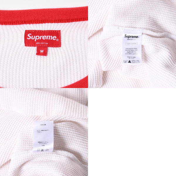 極美品 SUPREME シュプリーム 14AW Shield Waffle Thermal シールド ワッフル サーマル ロゴプリント サイズM 中古 4a008295