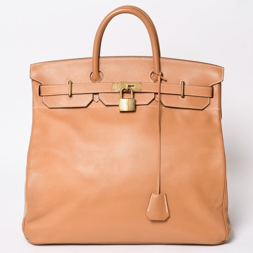 極美品 HERMES エルメス Haut a Courroies オータクロア45 ハンドバッグ アルデンヌ ナチュラル ゴールド金具 ○X刻印 中古 4a008370