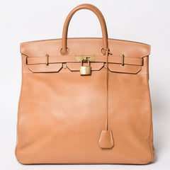 極美品 HERMES エルメス Haut a Courroies オータクロア45 ハンドバッグ アルデンヌ ナチュラル ゴールド金具 ○X刻印 中古 4a008370