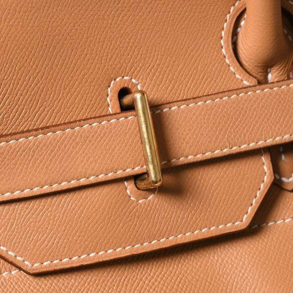 極美品 HERMES エルメス Haut a Courroies オータクロア45 ハンドバッグ アルデンヌ ナチュラル ゴールド金具 ○X刻印 中古 4a008370