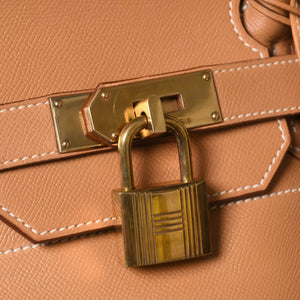 極美品 HERMES エルメス Haut a Courroies オータクロア45 ハンドバッグ アルデンヌ ナチュラル ゴールド金具 ○X刻印 中古 4a008370