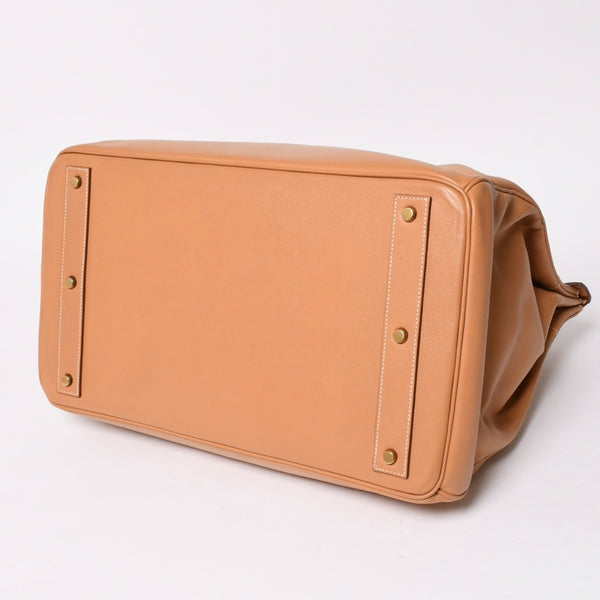 極美品 HERMES エルメス Haut a Courroies オータクロア45 ハンドバッグ アルデンヌ ナチュラル ゴールド金具 ○X刻印 中古 4a008370