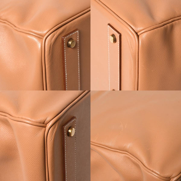 極美品 HERMES エルメス Haut a Courroies オータクロア45 ハンドバッグ アルデンヌ ナチュラル ゴールド金具 ○X刻印 中古 4a008370