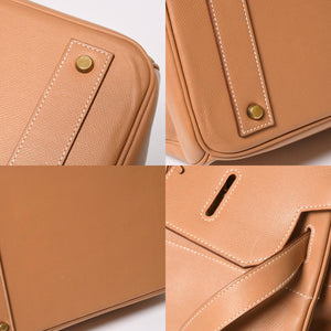 極美品 HERMES エルメス Haut a Courroies オータクロア45 ハンドバッグ アルデンヌ ナチュラル ゴールド金具 ○X刻印 中古 4a008370