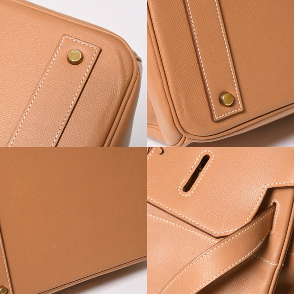 極美品 HERMES エルメス Haut a Courroies オータクロア45 ハンドバッグ アルデンヌ ナチュラル ゴールド金具 ○X刻印 中古 4a008370