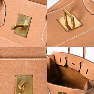 極美品 HERMES エルメス Haut a Courroies オータクロア45 ハンドバッグ アルデンヌ ナチュラル ゴールド金具 ○X刻印 中古 4a008370