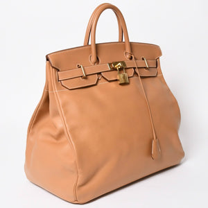 極美品 HERMES エルメス Haut a Courroies オータクロア45 ハンドバッグ アルデンヌ ナチュラル ゴールド金具 ○X刻印 中古 4a008370