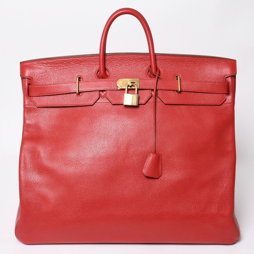 極美品 HERMES エルメス Haut a Courroies オータクロア55 ハンドバッグ アルデンヌ ルージュアッシュ ゴールド金具 ⚪︎U刻印 中古 4a008369
