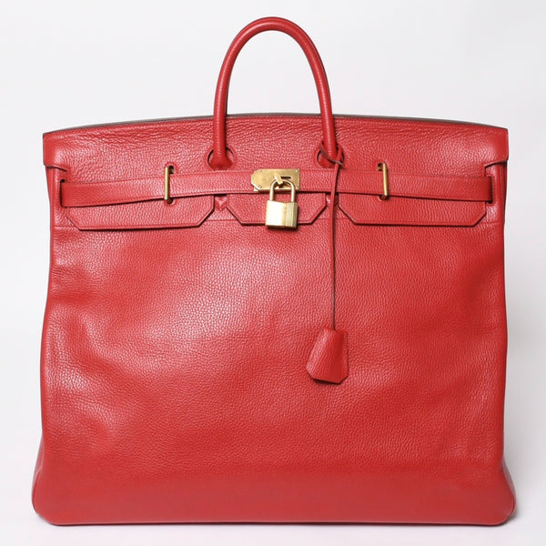 極美品 HERMES エルメス Haut a Courroies オータクロア55 ハンドバッグ アルデンヌ ルージュアッシュ ゴールド金具 ⚪︎U刻印 中古 4a008369