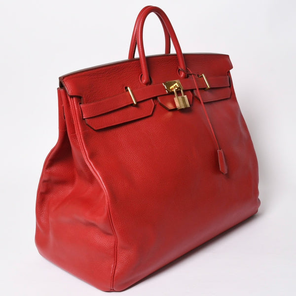 極美品 HERMES エルメス Haut a Courroies オータクロア55 ハンドバッグ アルデンヌ ルージュアッシュ ゴールド金具 ⚪︎U刻印 中古 4a008369