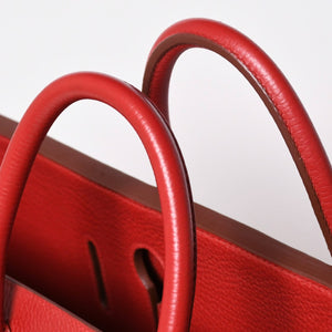 極美品 HERMES エルメス Haut a Courroies オータクロア55 ハンドバッグ アルデンヌ ルージュアッシュ ゴールド金具 ⚪︎U刻印 中古 4a008369