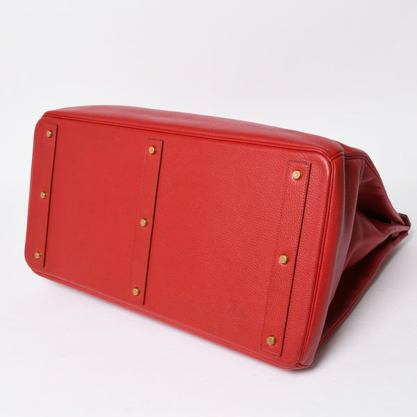 極美品 HERMES エルメス Haut a Courroies オータクロア55 ハンドバッグ アルデンヌ ルージュアッシュ ゴールド金具 ⚪︎U刻印 中古 4a008369