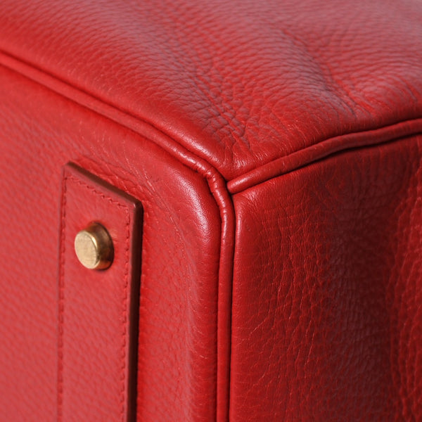 極美品 HERMES エルメス Haut a Courroies オータクロア55 ハンドバッグ アルデンヌ ルージュアッシュ ゴールド金具 ⚪︎U刻印 中古 4a008369