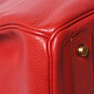 極美品 HERMES エルメス Haut a Courroies オータクロア55 ハンドバッグ アルデンヌ ルージュアッシュ ゴールド金具 ⚪︎U刻印 中古 4a008369