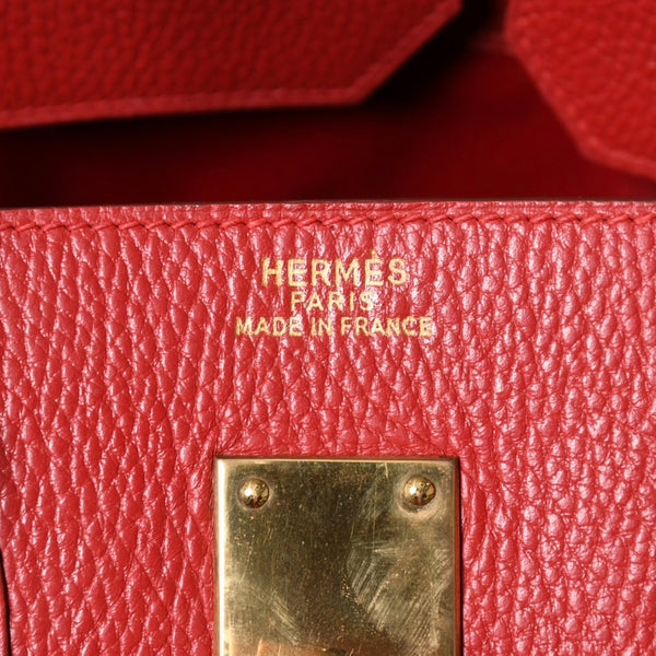 極美品 HERMES エルメス Haut a Courroies オータクロア55 ハンドバッグ アルデンヌ ルージュアッシュ ゴールド金具 ⚪︎U刻印 中古 4a008369