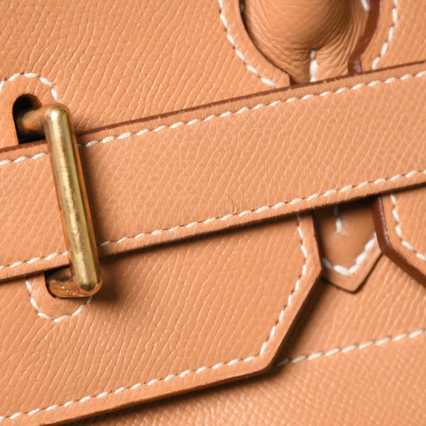 極美品 HERMES エルメス Haut a Courroies オータクロア45 ハンドバッグ アルデンヌ ナチュラル ゴールド金具 ○X刻印 中古 4a008370