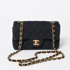 新品同様 CHANEL シャネル ミニマトラッセ20 Sフラップ Sチェーンショルダーバッグ A69900 ランダム番台 ココマーク デニム 中古 4a008875