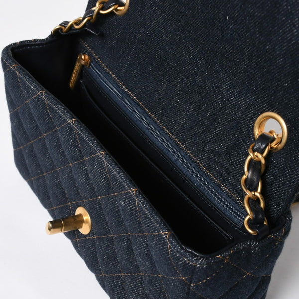 新品同様 CHANEL シャネル ミニマトラッセ20 Sフラップ Sチェーンショルダーバッグ A69900 ランダム番台 ココマーク デニム 中古 4a008875